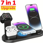 30W 7-in-1 Wireless Charging Stand – Fast Charger Dock for iPhone, Apple Watch, AirPods